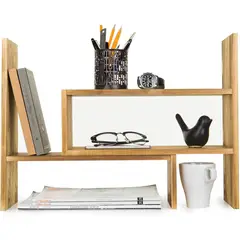 undefined - Estante Organizador Ajustable De Madera Para Escritorio Y Libros