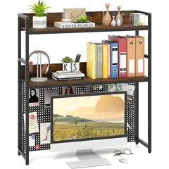 GIANTEX - Estante De Escritorio De Dos Niveles Con Tablero De Clavijas Para Organización Industrial