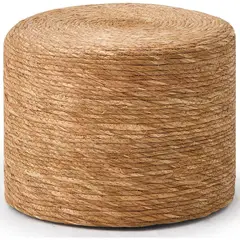 GENERICO - Reposapiés Puff Tejido a Mano en Algas Marinas Naturales para el Hogar