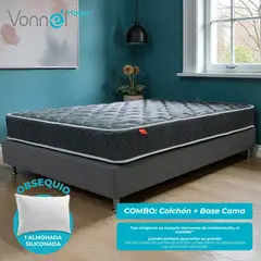 undefined - Combo Colchón Resortado Ortopedic Semidoble + Base Cama 120x190 cm