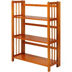 undefined - Estantería Plegable de 3 Estantes en Madera para Almacenamiento Funcional