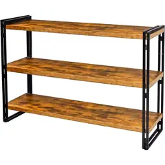 undefined - Estantería Industrial de 3 Niveles con Madera Rústica y Metal