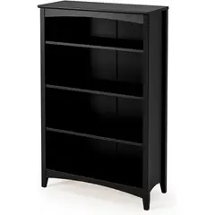 undefined - Estantería Estilo Shaker de 4 Estantes de Madera Maciza en Color Negro