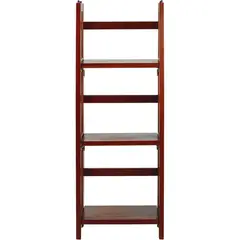 undefined - Librería Plegable de 3 Estantes en Madera con Acabado Caoba