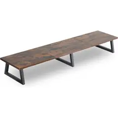 undefined - Soporte Grande Para Monitores De Madera Y Acero Color Marrón Rústico