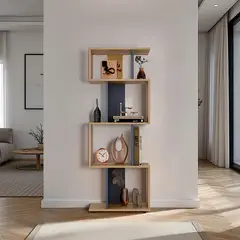 JUST HOME COLLECTION - Biblioteca Foster 134.8x50x26.1 cm Natural/Azul Náutica