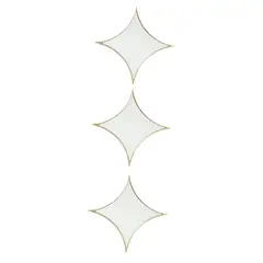 MARRES - Set de 3 Espejo Estrellas 25x25 cm Oro Shine