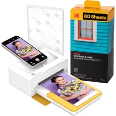 KODAK - Impresora Fotográfica Instantánea Dock Plus Con Paquete De 50 Hojas