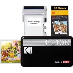 KODAK - Impresora Fotográfica Portátil Mini 2 Retro Con Paquete De Hojas