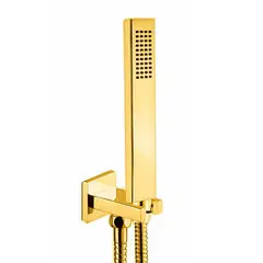 GRIFOS CENTER - Kit Teleducha Metálica + Manguera +soporte Oro