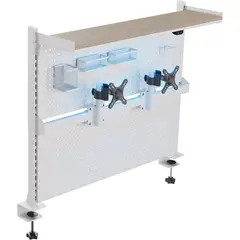 undefined - Tablero De Clavijas Para Escritorio Con Soporte De Monitores LED Color Blanco