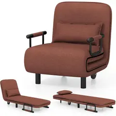 GIANTEX - Sofá Cama Convertible 3 En 1 Con Respaldo Ajustable Para Sala Y Dormitorio