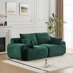 GENERICO - Sofá Modular de Pana con Espuma Viscoelástica y Asiento Extra Profundo Verde