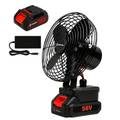 52 BITS - Ventilador de Alta Potencia Recargable Doble Batería Negro