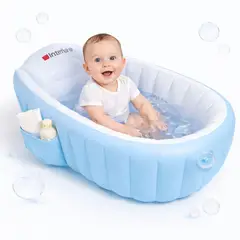 52 BITS - Tina Portátil Inflable para Bebés Piscina Azul