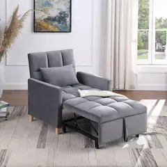 undefined - Sofá Cama Individual Convertible Con Respaldo Ajustable Para Sala Dormitorio