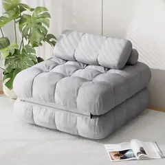 undefined - Sofá Cama Plegable Individual Tipo Futón Con Almohada Y Diseño Portátil
