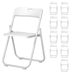 GENERICO - Sillas Plegables de Plástico para Eventos Paquete de Diez en Color Blanco