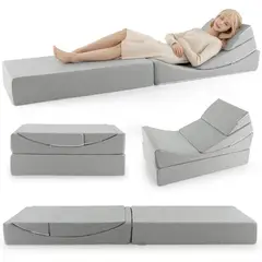 GIANTEX - Sofá Cama Plegable Convertible De Lino Para Sala Dormitorio Y Viajes