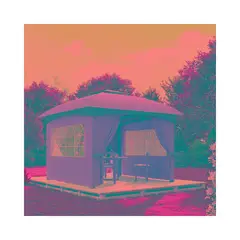 GENERICO - Toldo Armable Para Exteriores 3.35m x 3.35m Con Ventanas Color Beige