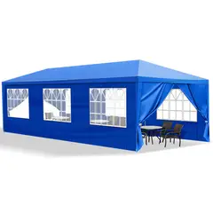 GENERICO - Toldo Armable Para Eventos 3m x 9m Con Ocho Paredes Desmontables Azul