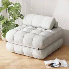 undefined - Sofá Cama Plegable Dsnape Blanco Para Sala De Estar Y Dormitorio Tamaño Individual