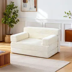undefined - Sofá Cama Plegable Individual Para Sala Con Pana Suave Y Reposabrazos