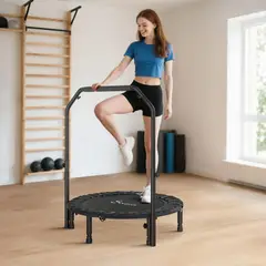 GENERICO - Trampolín de ejercicio con manillar ajustable y plegado compacto