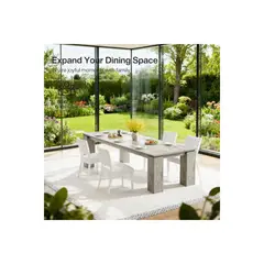 GENERICO - Mesa de Comedor Extra Larga con Estilo Rústico para Reuniones Familiares