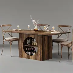 GENERICO - Mesa de Comedor con Almacenamiento Inferior y Diseño Elegante