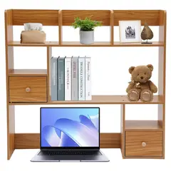 GENERIC - Estantería de Escritorio Extensible con 8 Estantes y 2 Cajones