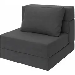 undefined - Colchón Plegable Ressainic Gris Oscuro Convertible con Pana Suave y Espuma Firme