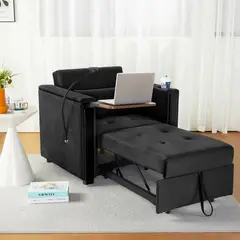 undefined - Sofá Cama Convertible 3 en 1 de Terciopelo para Espacios Pequeños