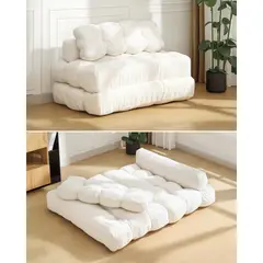 GARVEE - Sofá Cama Plegable Beige para Descanso y Sala Moderna