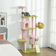 GENERICO - Gimnasio para gatos decorativo con flores y diseño compacto de interior