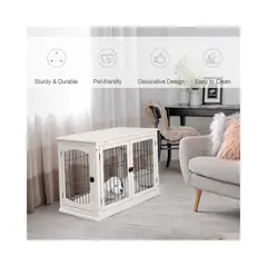 GENERICO - Jaula Decorativa para Perros con Diseño 2 en 1 y Puertas Francesas