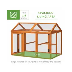 GENERICO - Gallinero de Madera para Gallinas con Puertas Seguras y Ventilación Natural