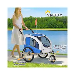GENERICO - Coche Convertible para Mascotas Medianas con Remolque de Bicicleta