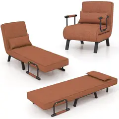 undefined - Silla Cama Individual Convertible 4 en 1 con Respaldo Ajustable y Almohada