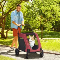 GENERICO - Coche para Perros y Mascotas con Ruedas Giratorias y Freno