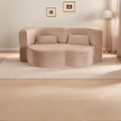 GENERICO - Sofá Cama Moderno de Pana Afelpada con Colchón Plegable y Almohadas