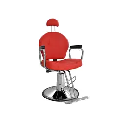 BONNO - Silla de Barbería y Peluquería Reclinable Hidráulica y Giratoria Stetik Rojo