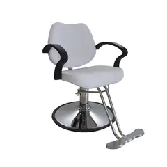 BONNO - Silla de Barbería y Peluquería Ajustable y Giratoria Stilo Blanco