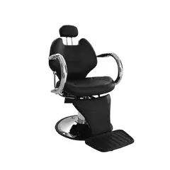 BONNO - Silla de Barbería y Peluquería Reclinable Hidráulica y Giratoria Geox Negro
