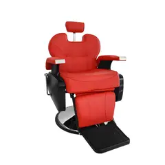 BONNO - Silla de Barbería y Peluquería Reclinable Hidráulica y Giratoria Elit Rojo