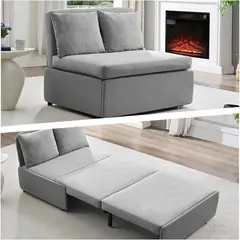 undefined - Sofá Cama Convertible 2 en 1 con Colchón Extraíble y Diseño Moderno Color Gris Oscur