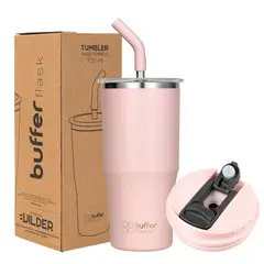 undefined - Mug Vaso Termo para Agua Café 700ml Buffer en Acero Inoxidable + Tapas Velvet Pink