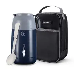 undefined - Termo Comida y Liquido Buffer Multipropósito 630ml + Cuchara Color Azul