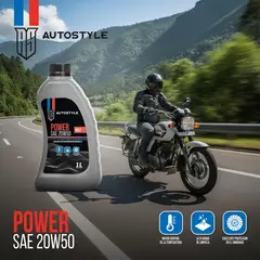AUTOSTYLE - Aceite Moto 20W50 Ma2 1L Power Sintético