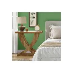 GENERICO - Mesa de Centro con Diseño de Base Cruzada y Estilo Natural Elegante